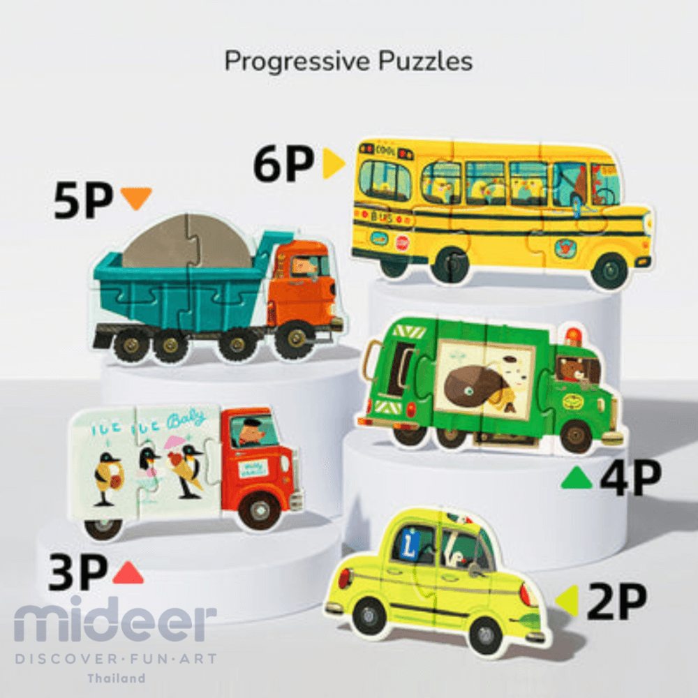 จิ๊กซอว์สำหรับเด็กเล็ก ลายรถ MIDEER MD1458